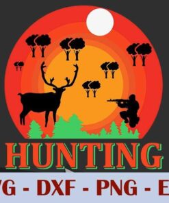 Vintage Hunting, Hunter, Gift for Man, Dad, Father's Day, Customizable Layered Svg, Svg Eps Png Dxf