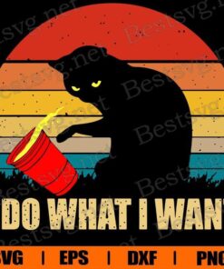 Vintage I Do What I Want, Cat Lover, Cat SVG, Svg Eps Png Dxf