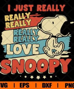 Vintage I Just Really Really Love Snoopy Svg, Snoopy Svg, Disney Svg, Cartoon, Layered SVG, DXF, PNG, EPS