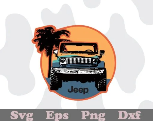 Vintage Jeep, Go To The Beach, Summer Time, Summer Vacation, Layered SVG, DXF, PNG, EPS