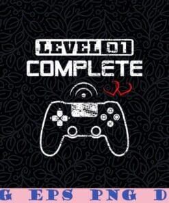 Vintage Level 01 Complete, Controller, Play Station 4, Gift For Gamer, Gift For Boyfriend, Gaming, Streamer, Layered SVG, DXF, PNG, EPS