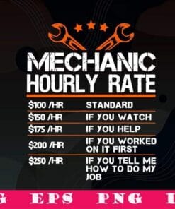 Vintage Mechanic Hourly Rate, Gift Labor Rates, Tell Me How To Do My Job, SVG PNG DXF, EPS, PDF