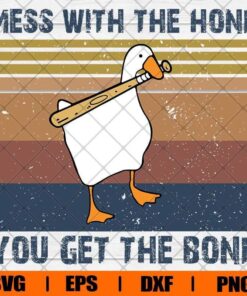 Vintage Mess With The Honk You Get the Bonk, Duck, Farmer, Love Farming, Cute Duck, Layered Svg Eps Png Dxf
