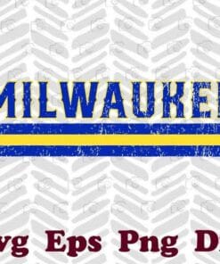 Vintage Milwaukee Baseball Game Day Script, Milwaukee Brewers Lovers, Milwaukee Brewers Members, Baseball Fans, Baseball Lovers Layered Svg Eps Png Dxf