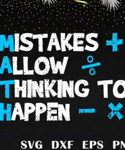 Vintage Mistake Allow Thinking To Happen, Math Teacher Funny Saying Gift T-Shirt Svg,Svg Eps Png Dxf