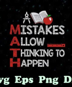 Vintage Mistakes Allow Thinking To Happen, Math Teacher, The Teacher, Math Person, LayeredSvg Eps Png Dxf