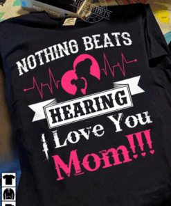 Vintage Mom Heartbeat, Nothing Beats Hearing I Love You Mom, Mothers Day, Gift From Daughter, Inspirational Saying, SVG PNG DXF, EPS, PDF