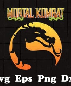 Vintage Mortal Kombat Klassic Logo, MK, Super Kombat, Dragon Svg, Dragon Logo, Fighting Movie, MMA, Layered SVG, DXF, PNG, EPS