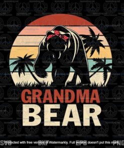 Vintage Mothers Day Svg, Grandma Bear Svg, Bandana Grandma Bear Svg, Mom Life, Customizable Layered Svg Png, Dxf, Eps