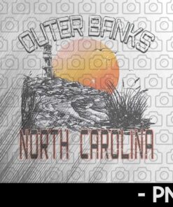 Vintage Outer Banks PNG North Carolina Beach Travel Retro Sublimations Art Customizable PNG