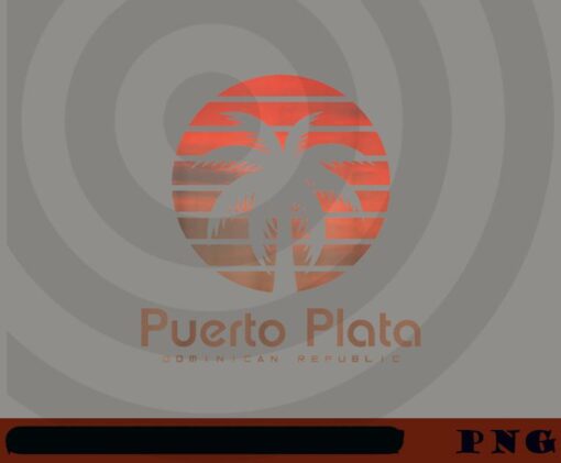 Vintage Puerto Plata Dominican Republic Travel Vacation,Dominican Republic, Retro Coconut tree Customizable Png