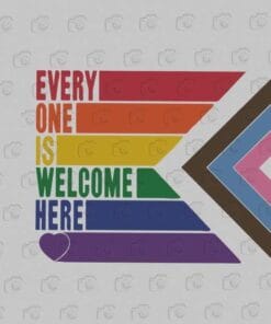 Vintage Rainbow Every One Is Welcome Here, LGBT Support, Gay Pride, Kindness, School Quote, Pride School, Layered SVG, DXF, PNG, EPS