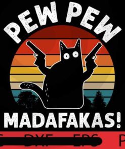 Vintage Retro Black Cat Pew Pew , Cute, Funny, Trending, Halloween, Halloween Art, 2021 halloween, 2021 halloween gift, halloween theme, for man, woman, Customizable PNG