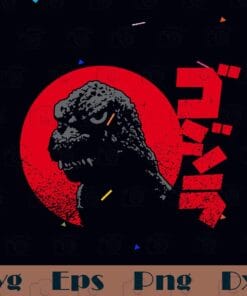 Vintage Retro Godzilla Red, Grunge motif, Funny Godzilla, Godzilla Lovers, movie,Layered SVG, DXF, PNG, EPS