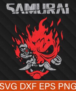 Vintage Samurai Retro Japanese Gaming 2077 Art Game Style Svg Eps Png Dxf