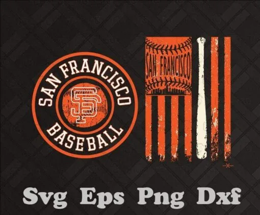 Vintage San Francisco Baseball, Vintage Cali SF Baseball Badge Gift, Vintage San Francisco Baseball Flag, Patriotic Baseball, Baseball Lovers, San Francisco Baseball Fans SVG PNG DXF, EPS, PDF