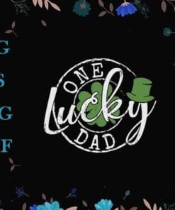 Vintage Shamrock, One Lucky Dad, Memory Lane, Four Leaf Grass Sticker, Four Leaf Grass Logo, Father Gift, Dad Gift, Layered Svg Eps Png Dxf