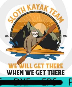 Vintage Sloth Kayaking team , Halloween, Halloween Art, Halloween 2021, 2021 Halloween, Halloween Gift, Halloween Theme, Scary Art, Cute Awesome Art, Funny Art, Customizable PNG