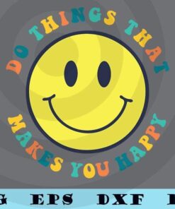 Vintage Smiley Face Retro Mental Health Awareness Quote Nurse cute Customizable Layered Svg, Svg Eps Png Dxf