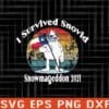 Vintage Snowmageddon 2021, I Survived Snovid, Texas Snow, Texas Strong Layered Svg Eps Png Dxf