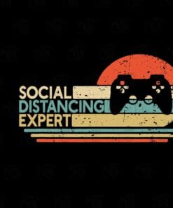 Vintage Social Distancing Expert, Gaming Vintage Video Game, Gamer Gift, Video Game Controller, Gift for Boy, Layered Svg Eps Png Dxf