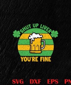 Vintage St. Patrick's Day, Funny Alcohol, Liver Abuse Shamrocks, Vintage, Beer Lover, I Love Beer Layered Svg, Svg Eps Png Dxf