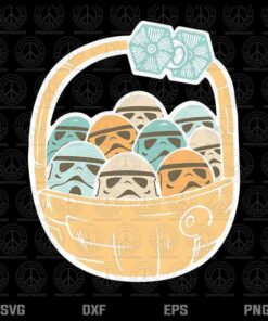 Vintage Star Wars Stormtrooper Easter Basket TIE Fighter Svg, Easter Day, Layered Svg, Png, Dxf, Eps