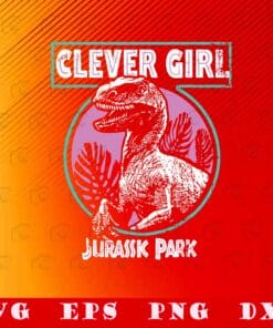 Vintage T-Rex, Jurassic Park Distressed Teal Raptor, Clever Gir, National Park, Red Retro T Rex, SVG PNG DXF, EPS, PDF