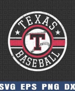 Vintage Texas Baseball T Distressed TX Gameday Novelty, Love Texas, Love Baseball, SVG PNG DXF, EPS, PDF