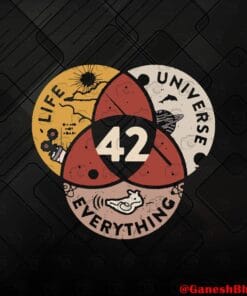Vintage The Answer To Life, The Universe, And Everything, The Number 42, Science, The Hitchhikers Guide to the Galaxy Layered Svg, Svg Eps Png Dxf