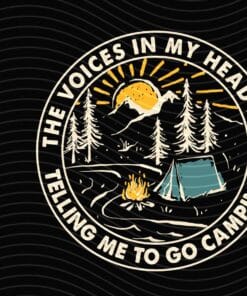 Vintage The Voices In My Head Are Telling Me To Go Camping, Moutainous, Love Camping, Gift for Camper, Layered Svg Eps Png Dxf