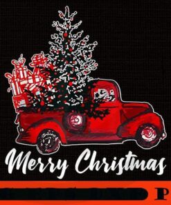 Vintage Wagon Red Truck Christmas Tree, Happy Christmas X-mas, Cute Christmas Truck, Christmas Day, Christmas Gift, Customizable PNG