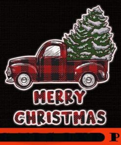 Vintage Wagon Red Truck Christmas Tree, Happy Christmas X-mas, Cute Christmas Truck, Christmas Day, Christmas Gift, Customizable PNG