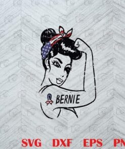 Vintage Womens Bernie Woman Unbreakable 2020, President Girls For Sanders, Headband American Flag, Strong Girl Layered Svg, Svg Eps Png Dxf