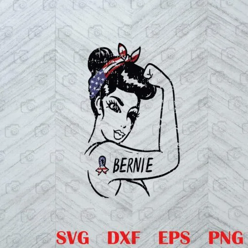 Vintage Womens Bernie Woman Unbreakable 2020, President Girls For Sanders, Headband American Flag, Strong Girl Layered Svg, Svg Eps Png Dxf