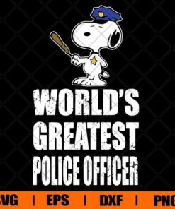 Vintage World's Greatest Police Pfficer Snoopy, Snoopy Lovers, Police Snoopy, Layered SVG, DXF, PNG, EPS
