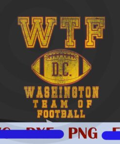 Vintage WTF, Washington Team Of Football, Washington Team Of Football Logo, NFL, WTF Logo, Sport Logo Customizable Png
