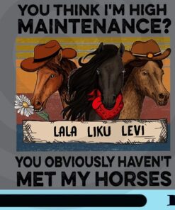 Vintage You Think I'm High Maintenance, You Obviously Haven't Met My Horses, Funny Quote, Horse Lover, Lala, Liku, Levi Customizable Png