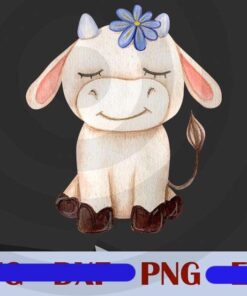 virgo Bulls Zodiac cute animal Watercolor Design Bundles Customizable PNG