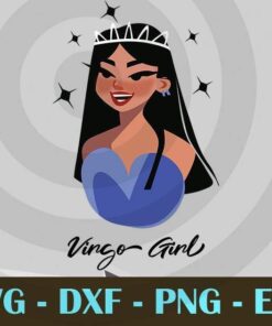 Virgo Girl Zodiac cute Girl Watercolor Design Bundles Customizable Layered Svg, Svg Eps Png Dxf