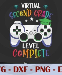 Virtual 2nd Grade Level Complete Game, Graduation, Customizable Layered Svg, Svg Eps Png Dxf