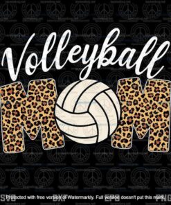 Volleyball Mom Leopard Funny Sport Ball Mom Mother's Day Svg, Customizable Layered Svg, Svg Eps Png Dxf