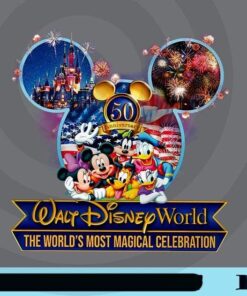 Walt Disney World, The World's Most Magical, Mickey Mouse, Minnie Mouse, Pulto, Donald Duck, Daisy Duck, Magic Catsle, American Flag Customizable Png