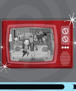 Wanda Vision Sitcom, Disney Cartoon, Marvel Couple, Wanda & Vision, Marvel Universe, Red Vintage TV, Super Hero Customizable Png