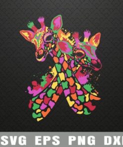 Watercolor Giraffe Lover, Funny Giraffe, Giraffe Lover, Animal, Giraffe Couple Layered Svg Eps Png Dxf