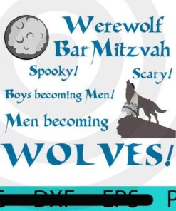 Werewolf Bar Mitzvah , Halloween 2021, Halloween, Funny, Cute, Scary, 2021 Halloween, Halloween Theme, Halloween Art, Gift for man woman kid, Customizable PNG