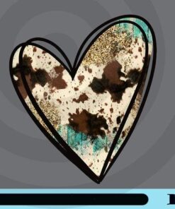 Western Cow Print Distressed Rodeo Heart, Cow Print Cheetah Hearts, Hearts Leopard, Customizable Png