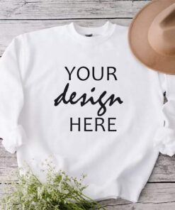White Sweater Mockup Gildan 18000 Mockup Gildan White Sweatshirt Mockup Model Mockup Stock Photography SVG Mockup JPG Digital Download