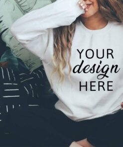 White Sweatshirt Mockup - Model Mockup - 18000 Mockup
