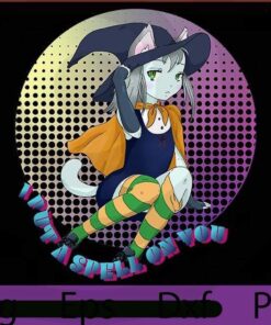 Witch Cat Spell, 2021 Halloween, horror art, scary quote cute funny Art, Halloween Theme, Customizable PNG